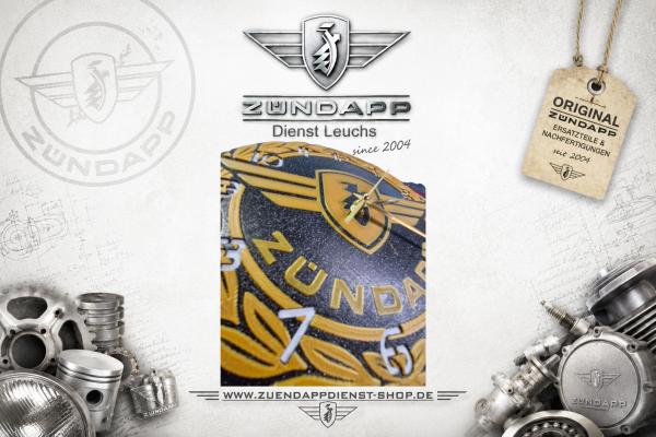 Zündapp Wanduhr 250 mm – 3D-​Druck aus PETG mit Quarz-​Uhrwerk - Glitzer-Schwarz & Gold